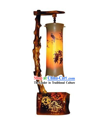 Chinese Hand Made Bamboo Desk Reading Lantern