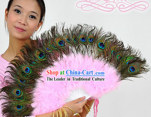 Peacock Feather Dance Fan