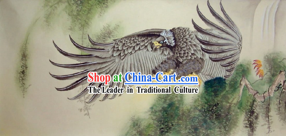 Traditional Chinese Eagle Painting by He Lin