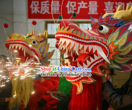 Happy Events and Festival Celebration Flame Dragon Dance Costumes Complete Set