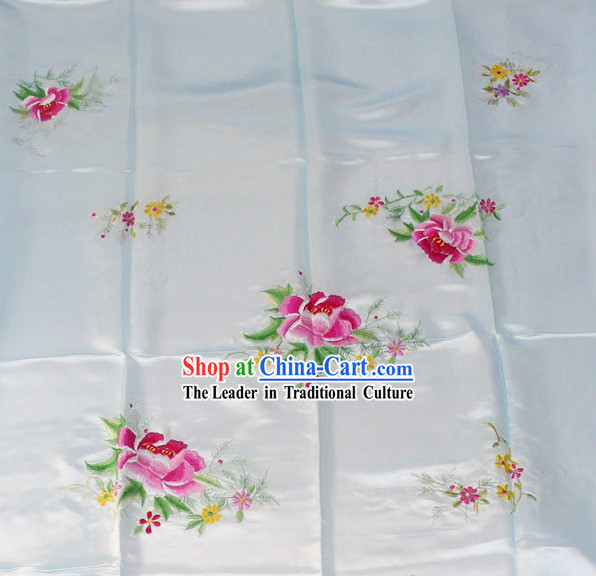 Chinese Embroidery Silk Bedcover - Peony