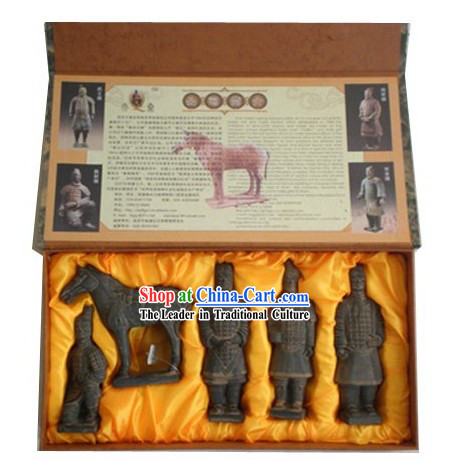 Chinese Xian Terra-cotta Figures Five Statues Set