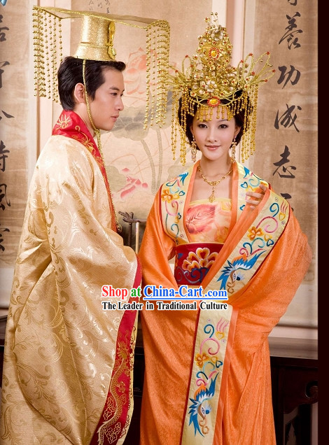 Supreme Chinese Emperor and Empress Clothing Complete Set for Men and Women