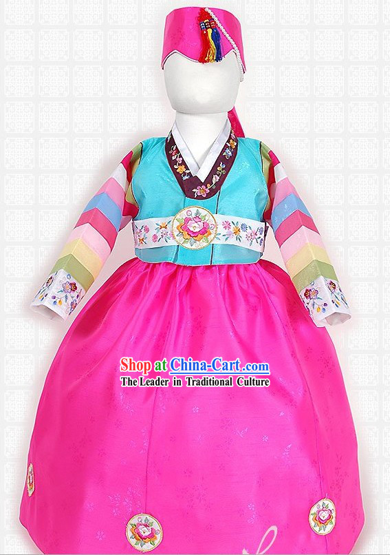 Traditional Korean Birthday Hanbok Set for Girls