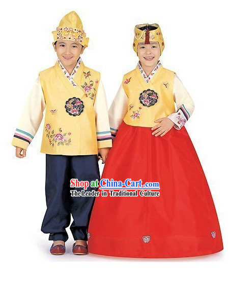 Traditional Korean Children Hanbok 2 Sets for Boys and Girls