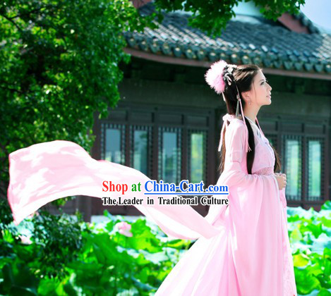 Ancient Long Tail Pink Fairy Dress Complete Set