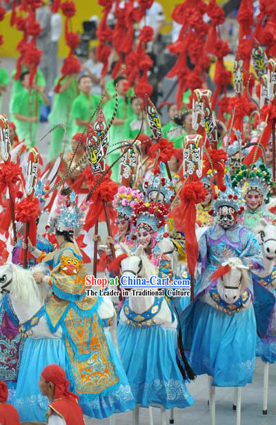 Chinese Stilt Gao Qiao Dance Costume Complete Set