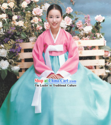 Traditional Korean Hanbok Complete Set for Women _light blue_
