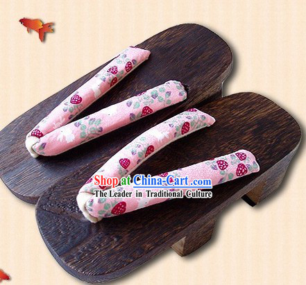 Traditional Japanese Kimono Female Geta Set for Children