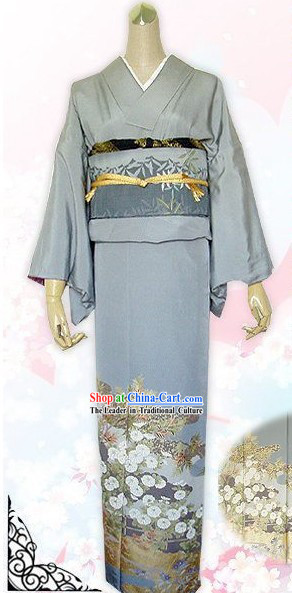 Traditional Japanese Princess Silk Kimono Set