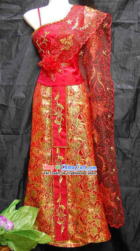 Traditional Thai Wedding Dress Complete Set