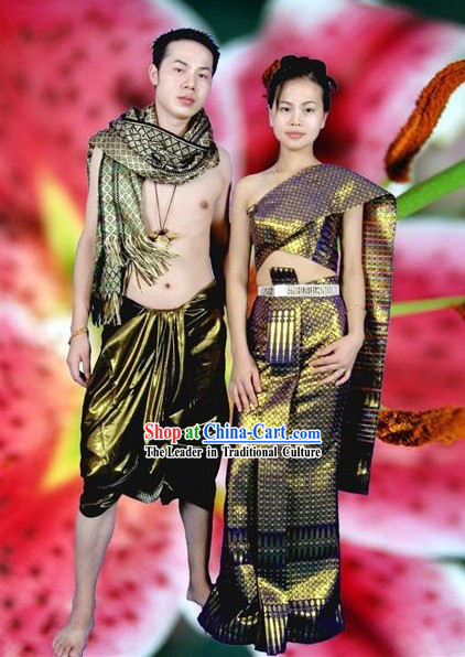 Thai National Costume Complete Set for Couple