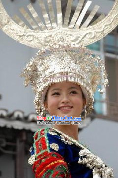 Miao Minority Silver Horn Hat _ Miao Hat