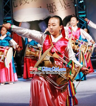 Traditional Korean Drum Dance Costumes Set