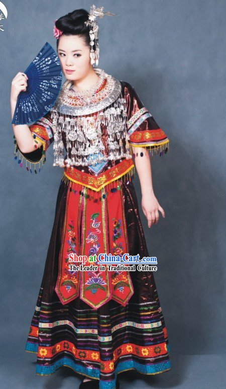 China Miao Tribe Festival Dance Costume Complete Set