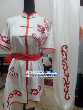 Top Competition and Performance Silk Kung Fu Dragon Uniform