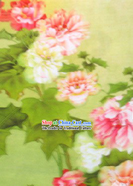 Traditional Peony Silk Fabric