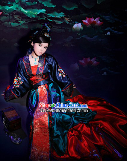 Chinese Stunning Empress Clothing and Hair Decoration Complete Set