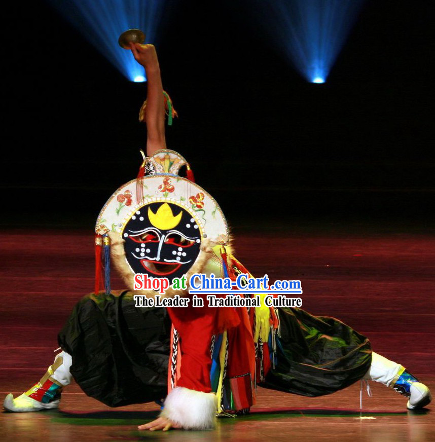 Chinese Tibetan Mask Dance Costume Set