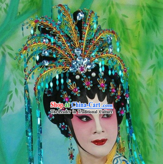 Chinese Opera Wig and Phoenix Hair Decoration Complete Set