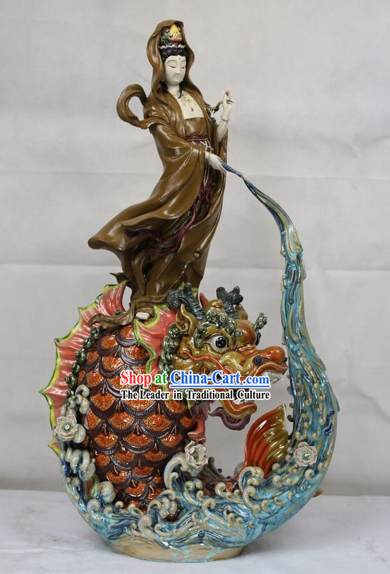 Guan Yin Shiwan Ceramics Figurine