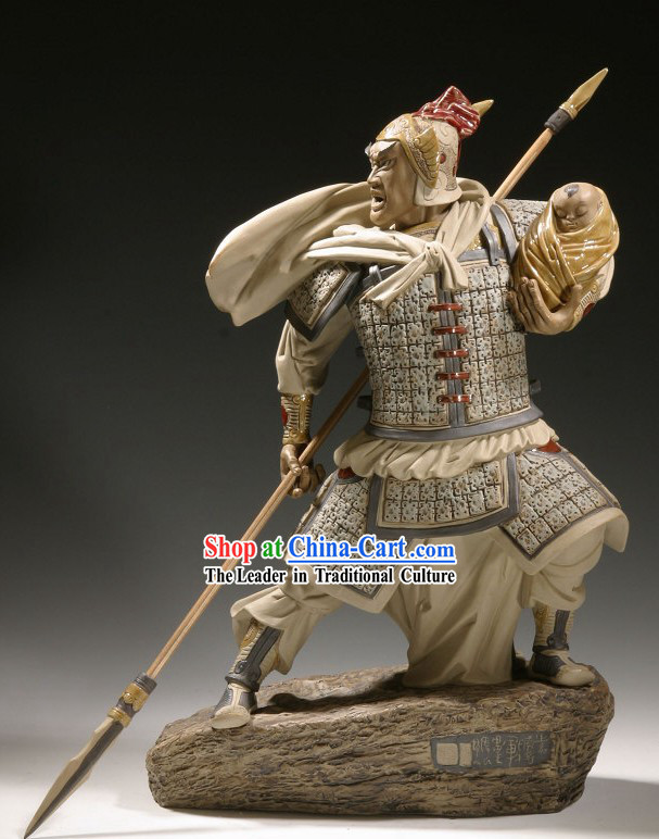 Winning General Chinese Shiwan Ceramic Figurine