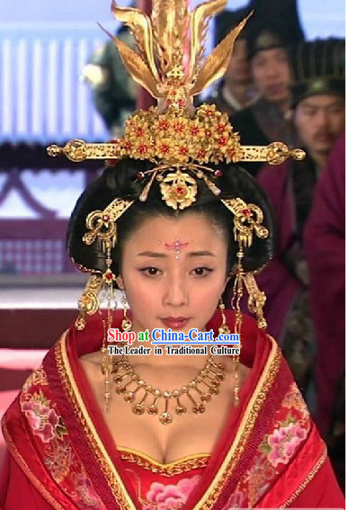 Tang Dynasty Headpiece, Necklace and Earrings