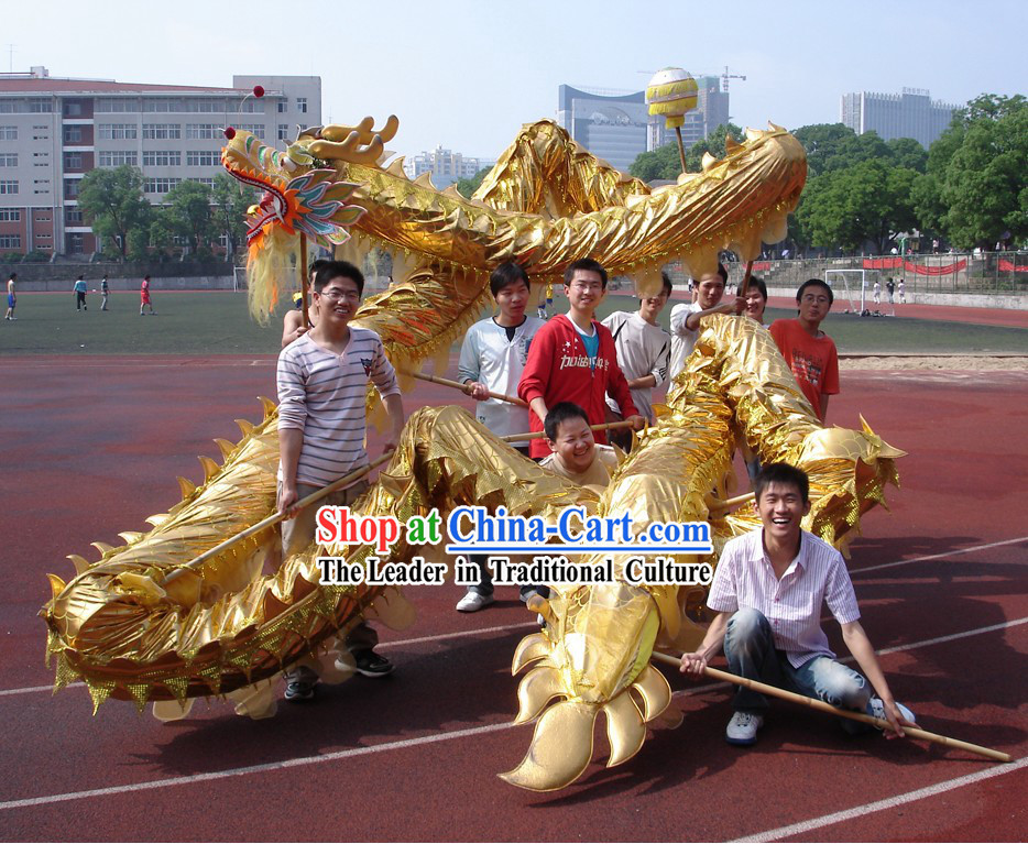 Professional Stage Performance Shinning Golden Dragon Dance Costume Complete Set