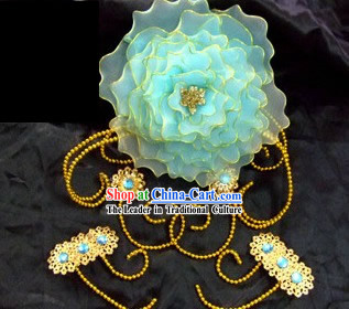 Tang Dynasty Palace Maid Big Flower Headpiece Set