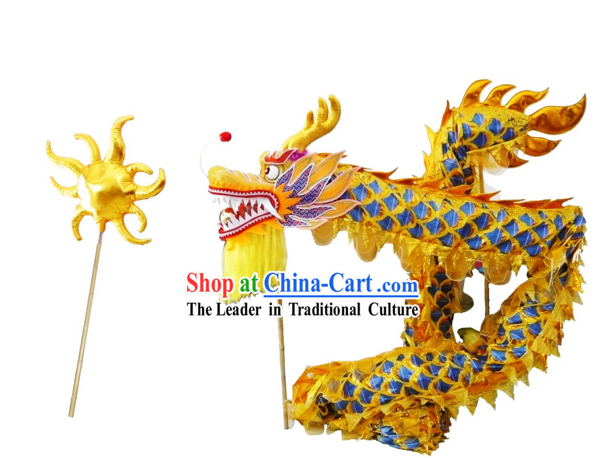 Competition and Performance Shinning Golden Lightweight Net Dragon Dance Costumes Complete Set
