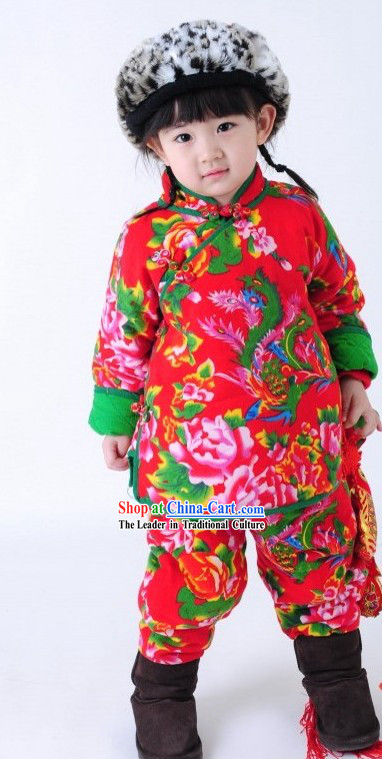 Traditional Chinese Spring Festival Celebration Clothing for Kids