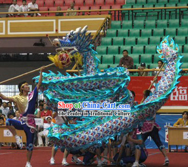 Competition Blue Dragon Dance Costume Complete Set