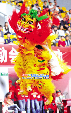 Supreme Long Yak Fur Northern Lion Dance Costume Complete Set