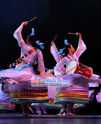 Traditional Chinese Chaoxian Ethnic Minority Dance Costumes Set