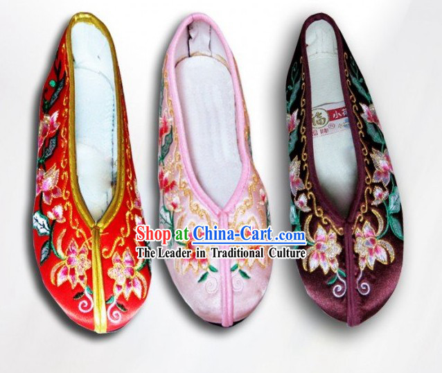 Chinese Flower Embroidery Shoes for Children