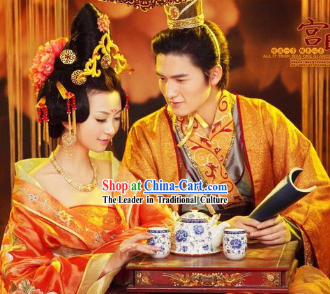 Ancient Palace Emperor and Empress Wedding Dresses 2 Sets