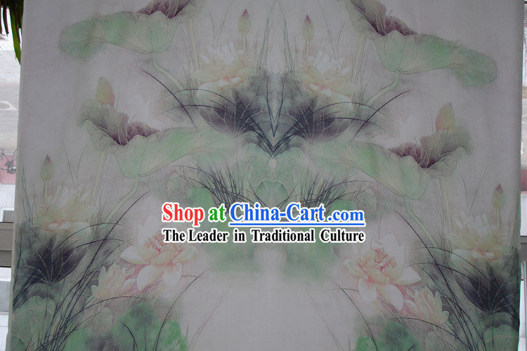 Traditional Chinese Lotus Silk Fabric