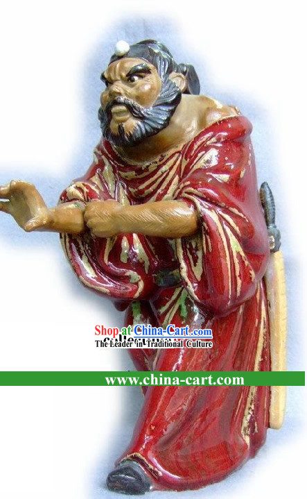 Zhong Kui Catching Ghost Chinese Shiwan Collectible