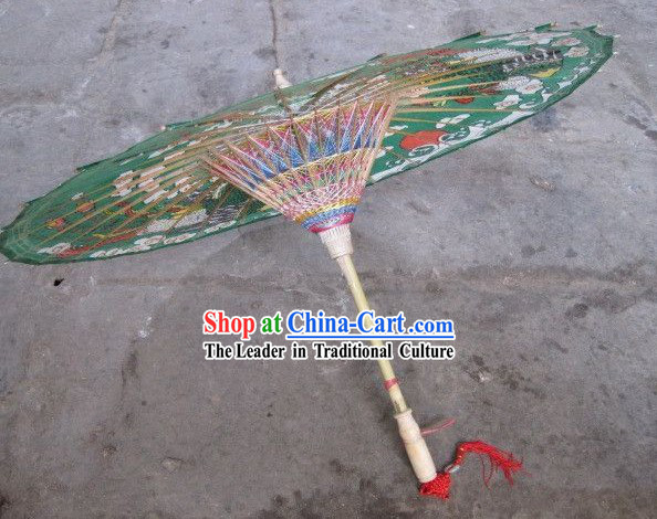 Chinese Hand Made Green Phoenix Umbrella