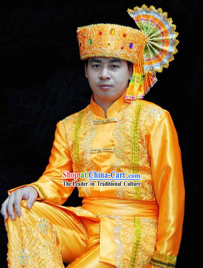 Traditional Thailand Men Costumes Set