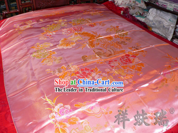 Chinese Peking Rui Fu Xiang Wedding Brocade Bedcover