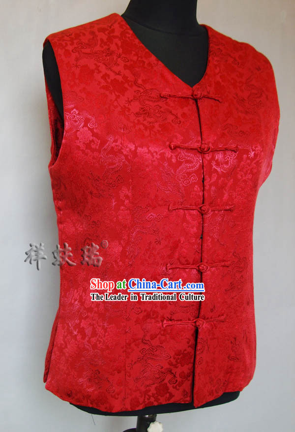 Traditional Chinese Famous Time-honored Rui Fu Xiang Wedding Dragon Jacket