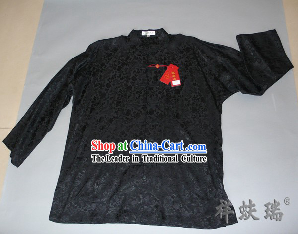 Famous Time-honored Rui Fu Xiang Silk Dragon Blouse for Men