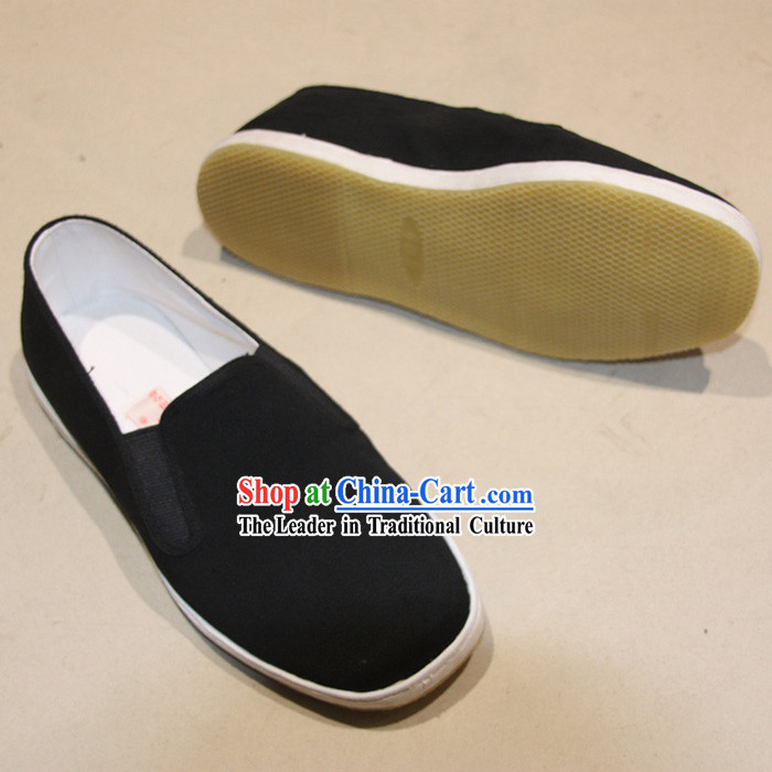 Chinese Handmade Bu Ying Zhai Black Cloth Shoes for Men