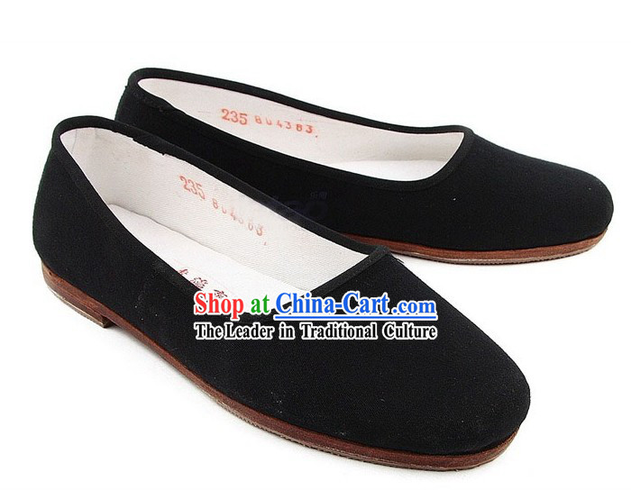 Chinese Classic Handmade Bu Ying Zhai Black Cloth Shoes for Women