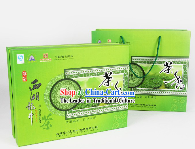 Chinese Zhang Yiyuan Supreme Xi Hu Longjing Tea Leaf in Gift Package