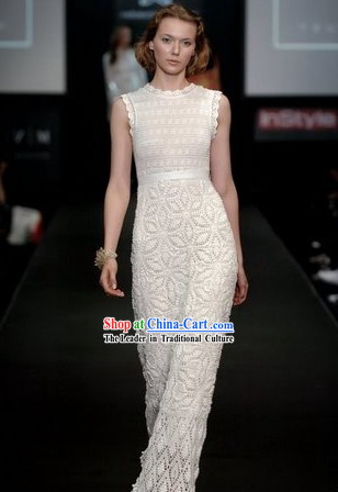 Modern Lace Long Cheongam