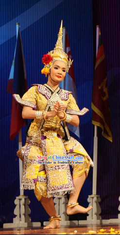 Asian Thailand Dance Costume Complete Set