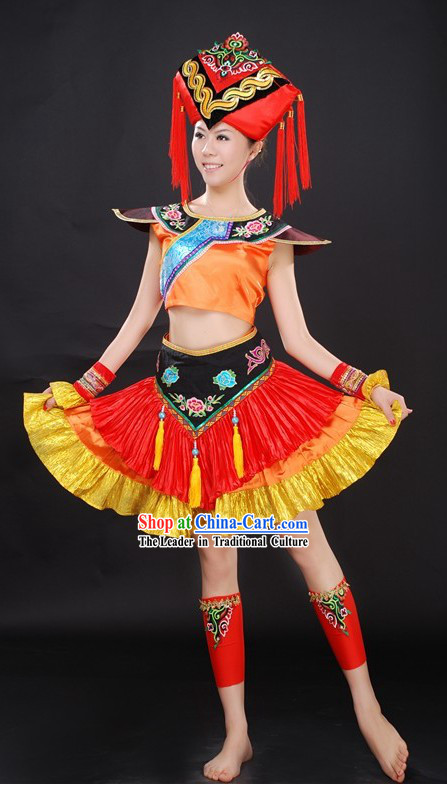 Chinese Ethnic Minorities Clothing and Hat Set