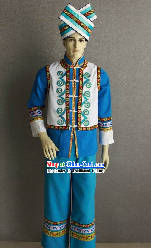 Chinese Traditional Zhuang Minority Dress Complete Set